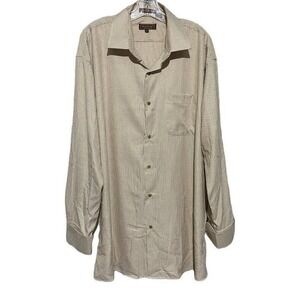 Henri Picard Men's Top Single Needle Tailoring Long Sleeve Button Down Shirt Cre